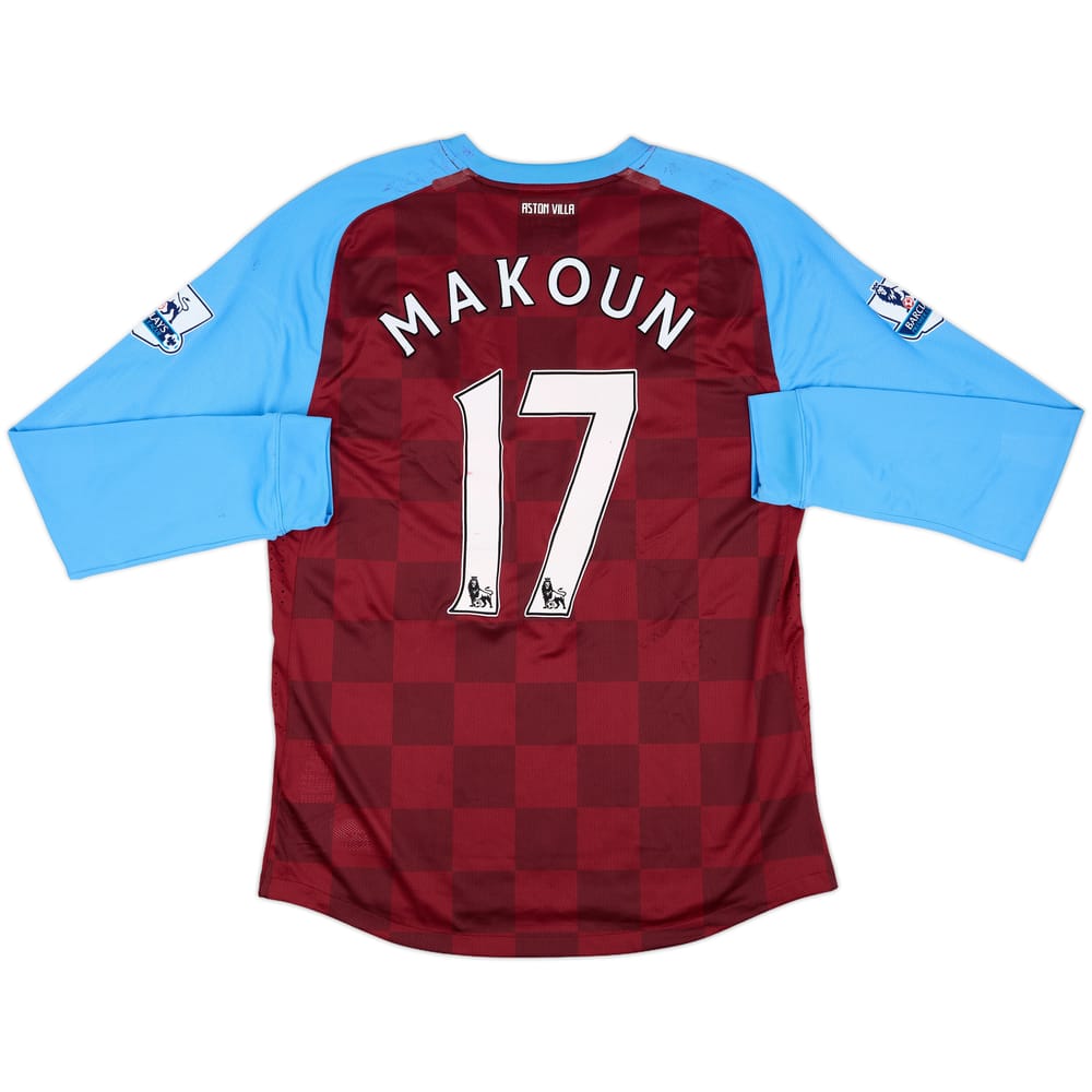 2011-12 Aston Villa Match Issue Home L/S Shirt Makoun #17