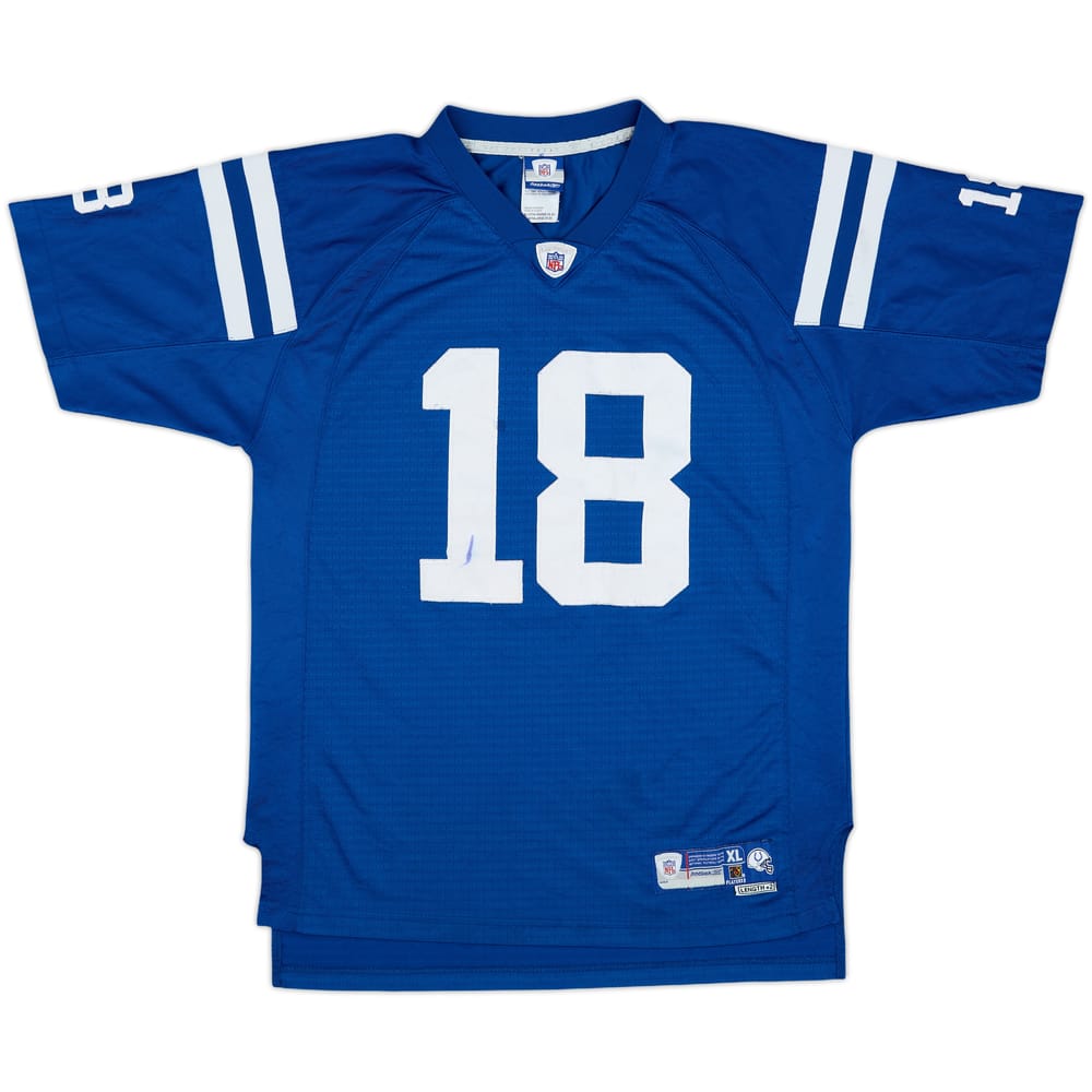 2005-06 Indianapolis Colts Manning #18 Reebok Premier Home Jersey - 5/10 - (XL.Boys)