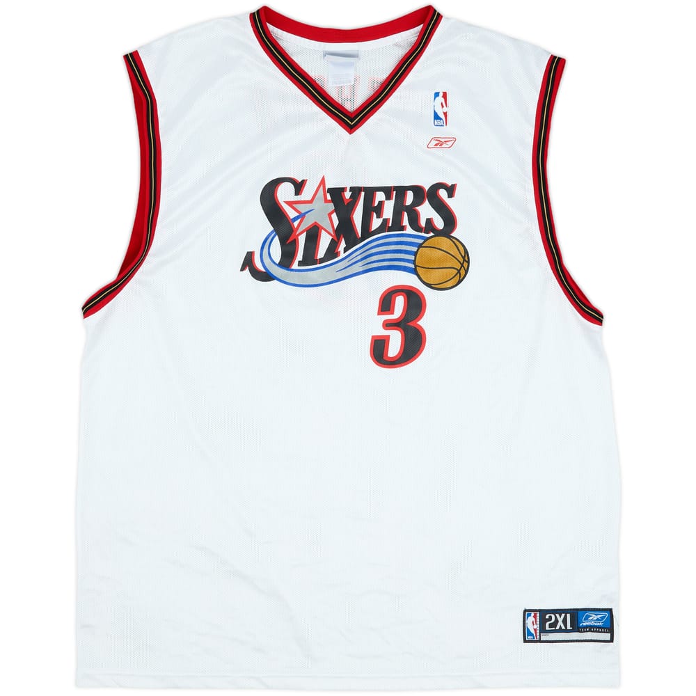 2002-06 Philadelphia 76ers Iverson #3 Reebok Home Jersey - 9/10 - (XXL)