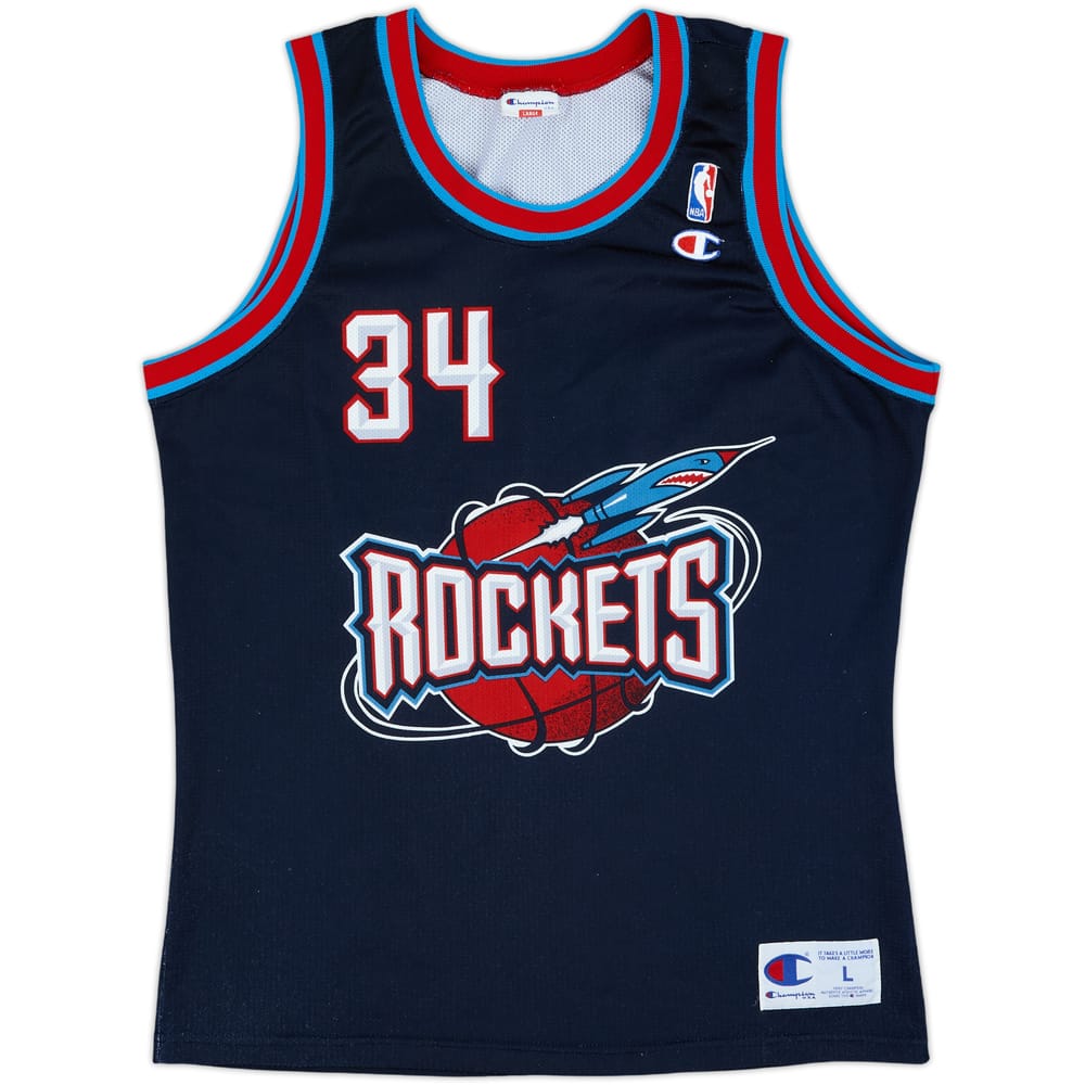 1995-01 Houston Rockets Olajuwon #34 Champion Alternate Jersey - 8/10 - (L)