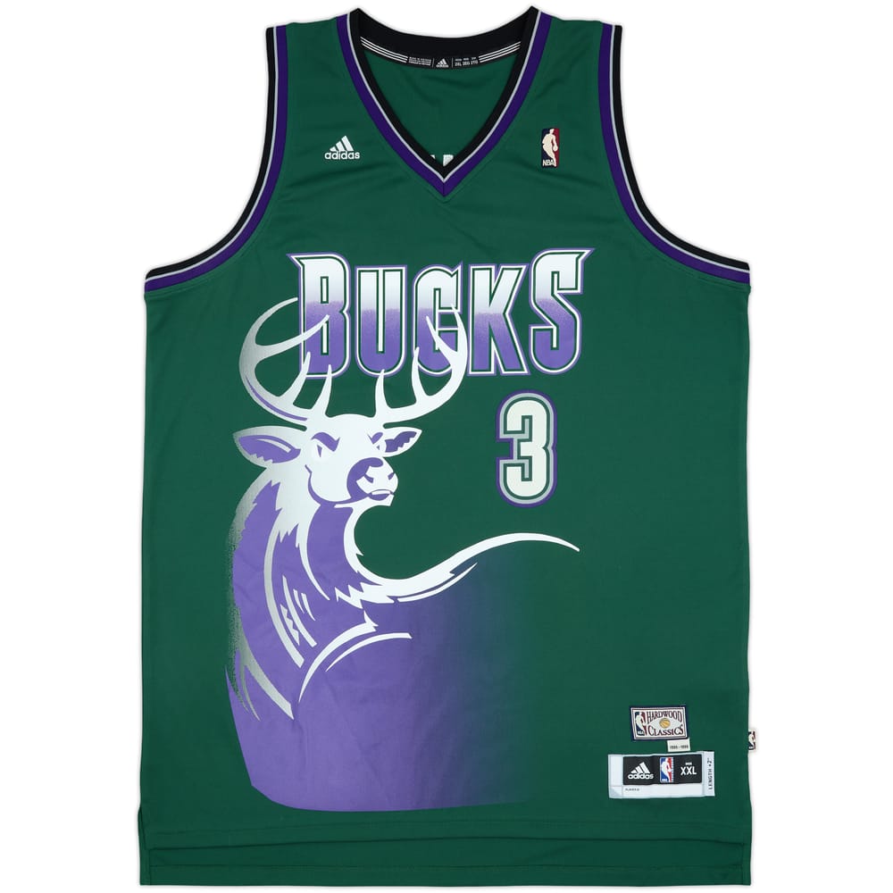 2012-13 Milwaukee Bucks Jennings #3 adidas Hardwood Classics Swingman Alternate Jersey - 8/10 - (XXL)