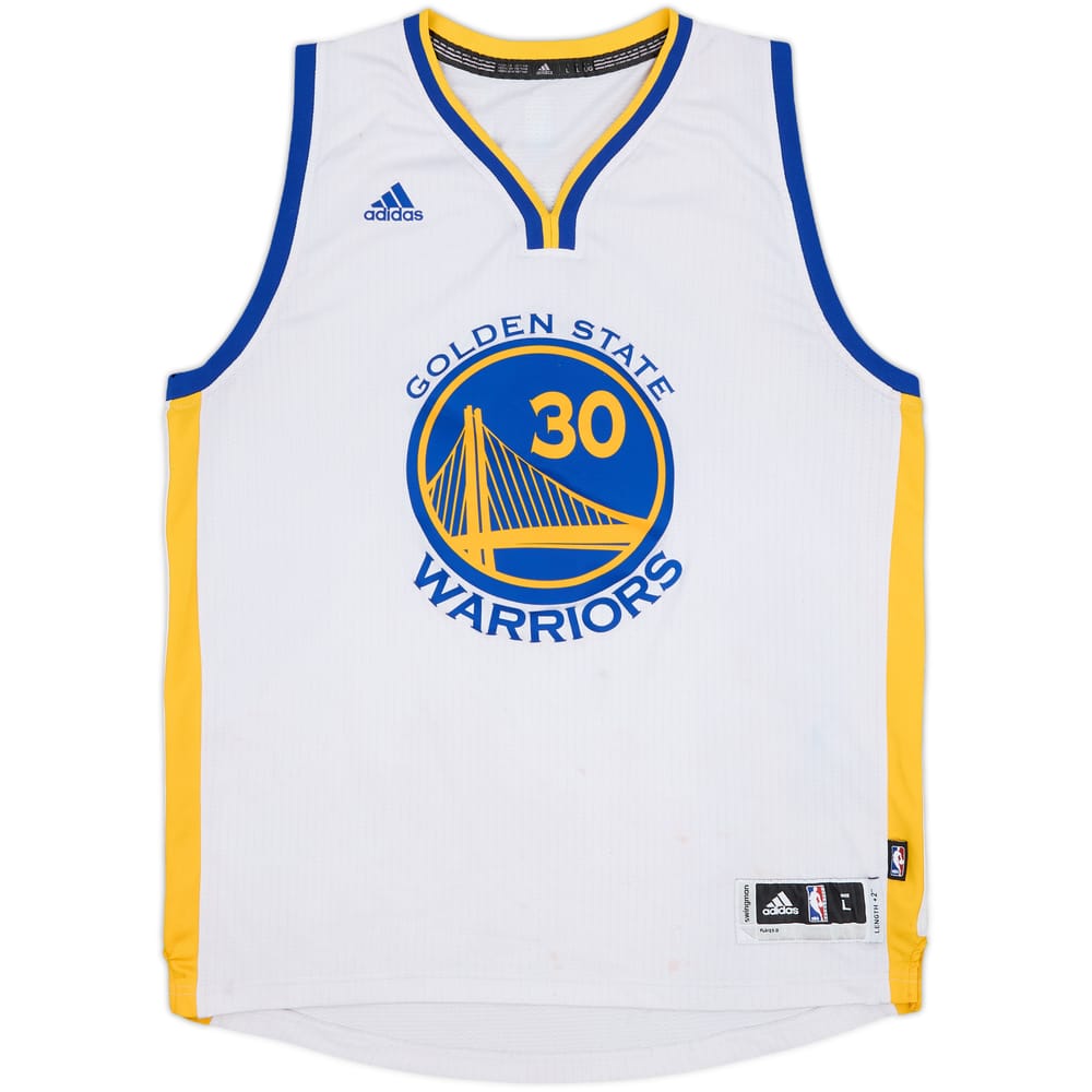 2014-17 Golden State Warriors Curry #30 adidas Swingman Home Jersey - 5/10 - (L)