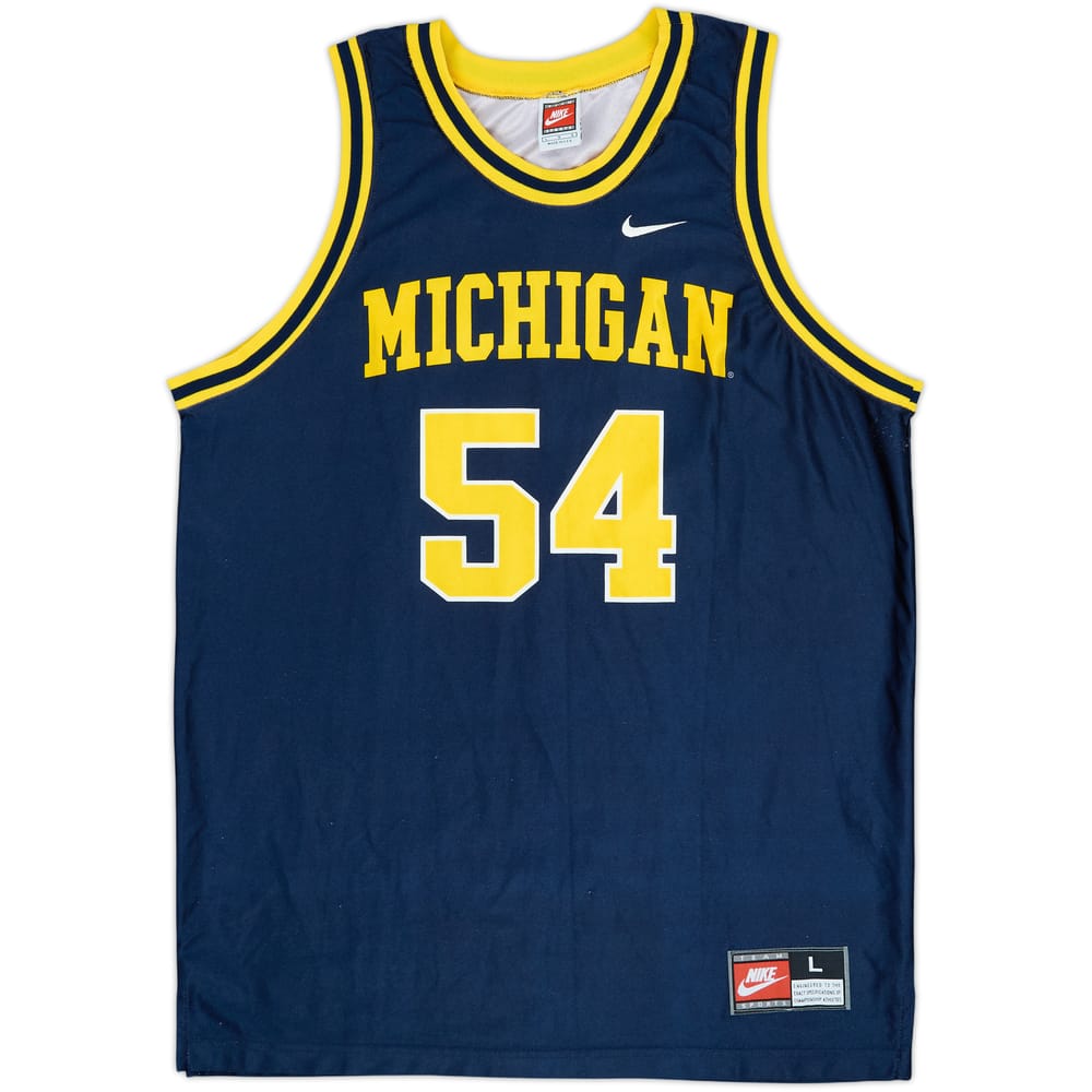 1996-98 Michigan Wolverines Traylor #54 Nike Away Jersey - 8/10 - (L)