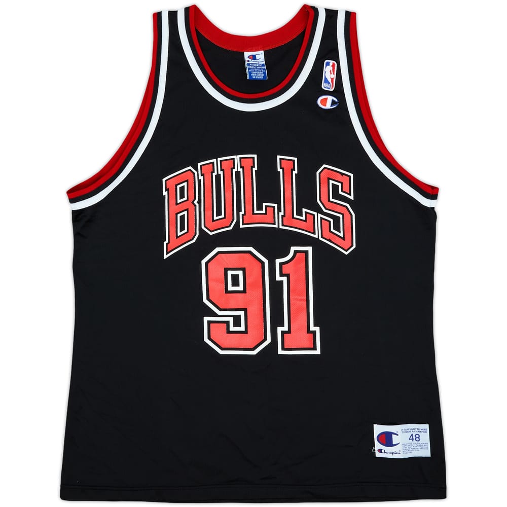 1995-98 Chicago Bulls Rodman #91 Champion Alternate Jersey - 9/10 - (XL)