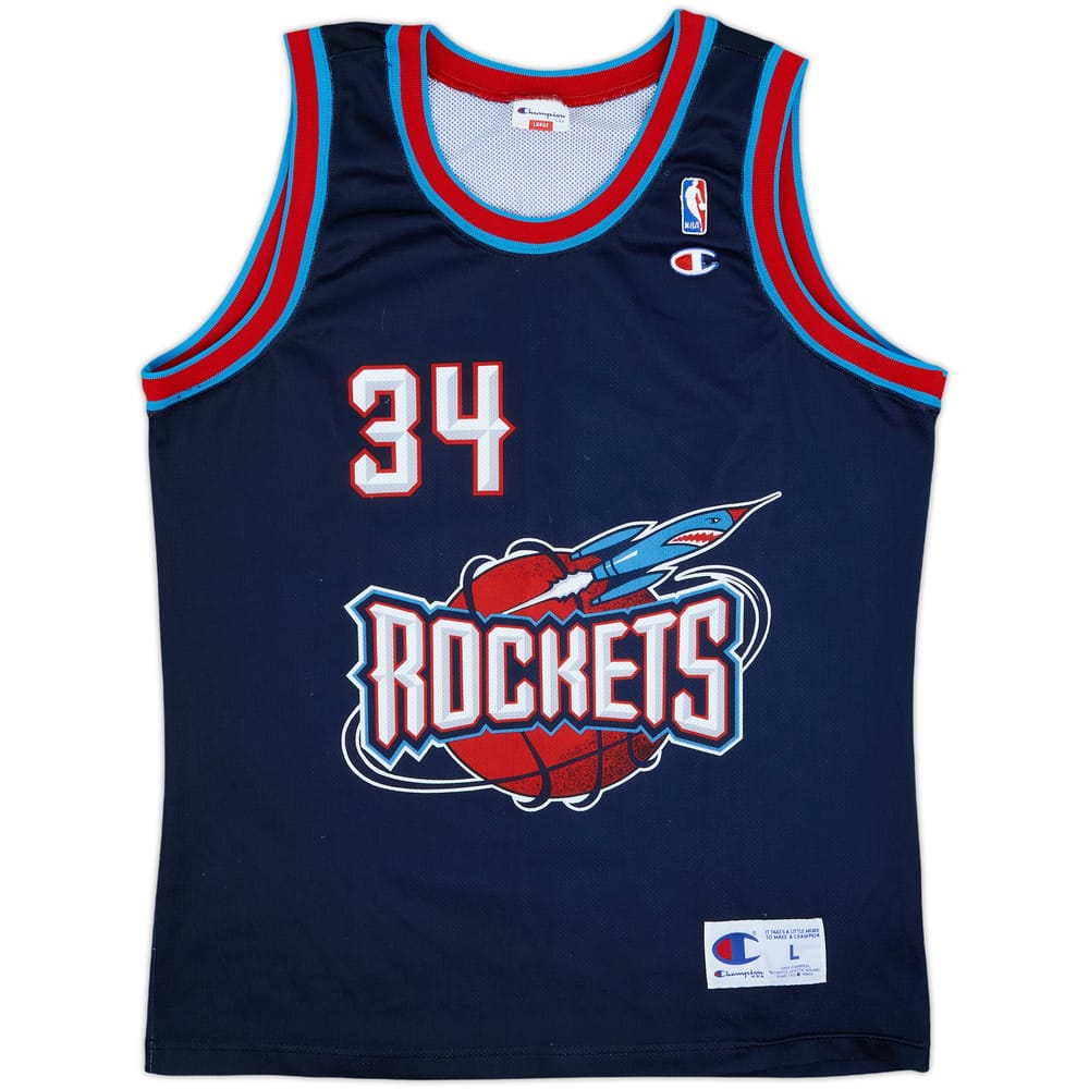 1995-01 Houston Rockets Olajuwon #34 Champion Alternate Jersey - 9/10 - (L)