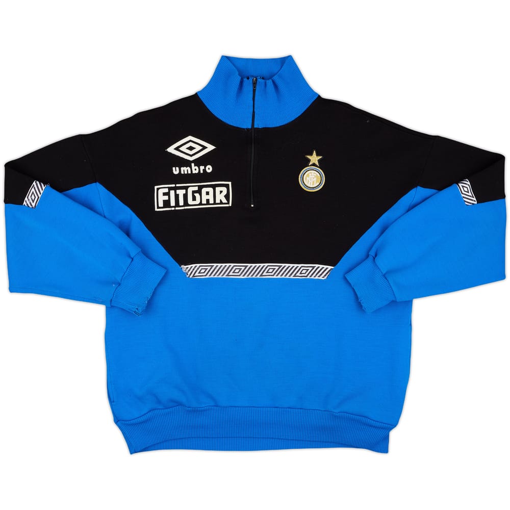 1991-92 Inter Milan Umbro 1/4 Zip Sweat Top - 5/10 - (L)