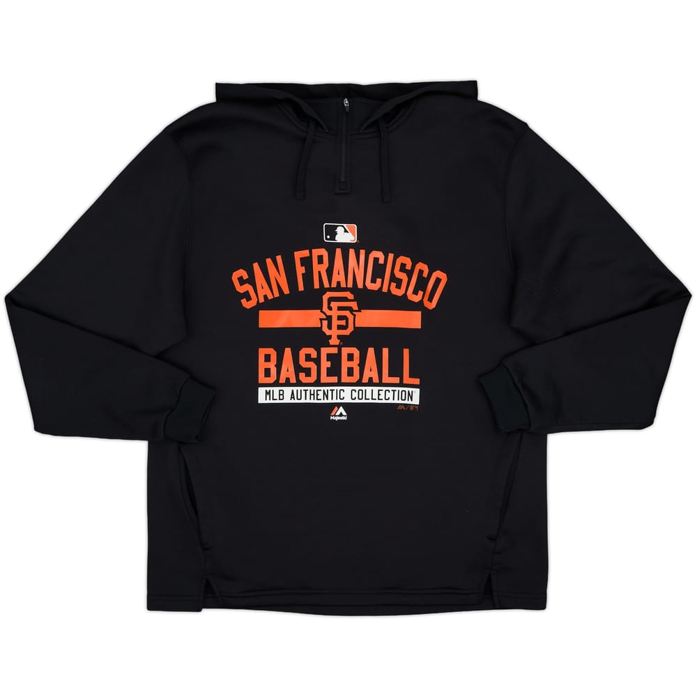 2015 San Francisco Giants Majestic 1/4 Zip Training Hoodie - 6/10 - (L)