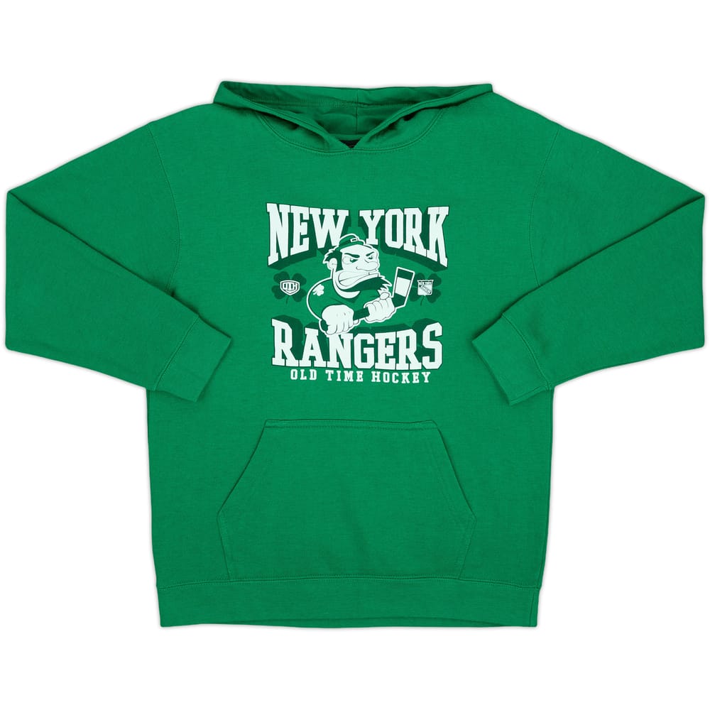 2010s New York Rangers Old Time Hockey Hooded Sweat Top - 8/10 - (L.Boys)