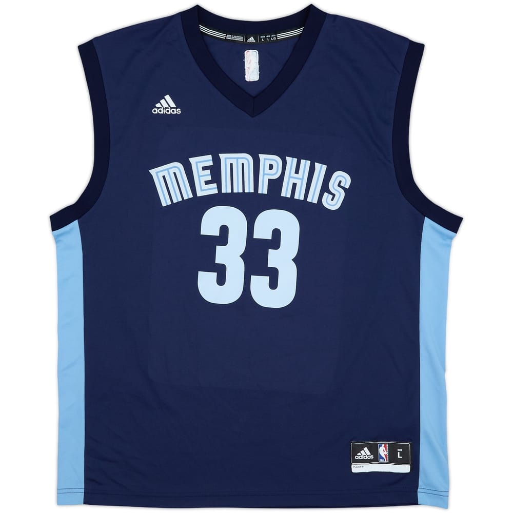 2014-17 Memphis Grizzlies Gasol #33 adidas Away Jersey - 9/10 - (L)
