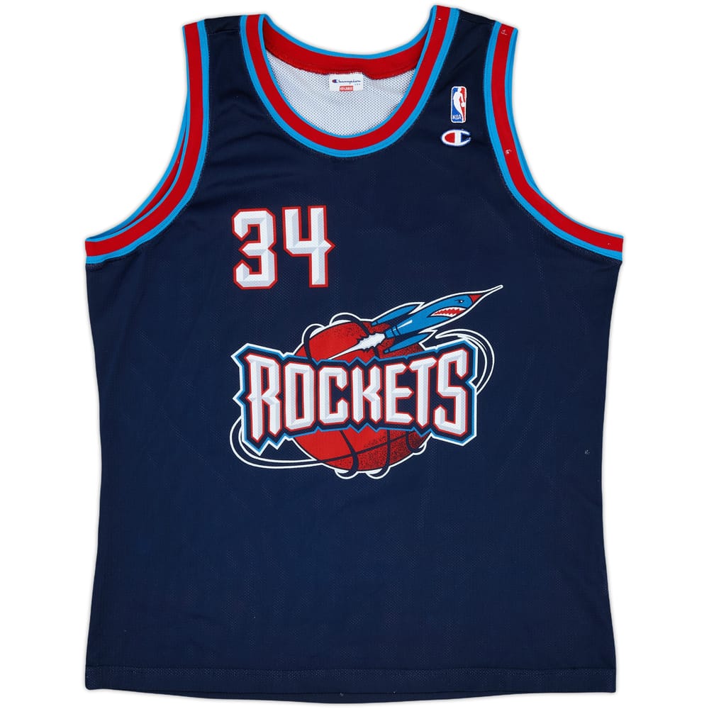 1995-01 Houston Rockets Olajuwon #34 Champion Alternate Jersey - 8/10 - (XXL)