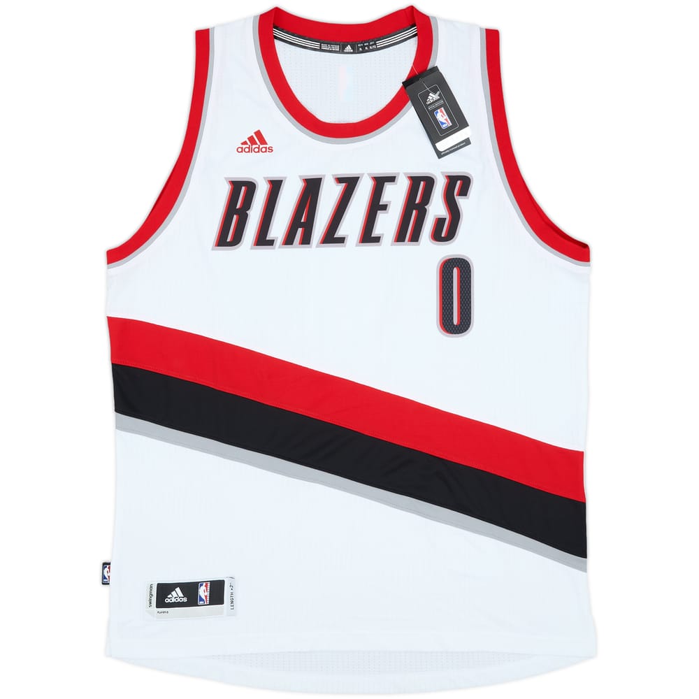 2014-17 Portland Trail Blazers Lillard #0 adidas Swingman Home Jersey (XL)