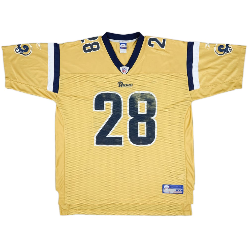 2002-04 St Louis Rams Faulk #28 Reebok On Field Alternate Jersey - 6/10 - (XL)