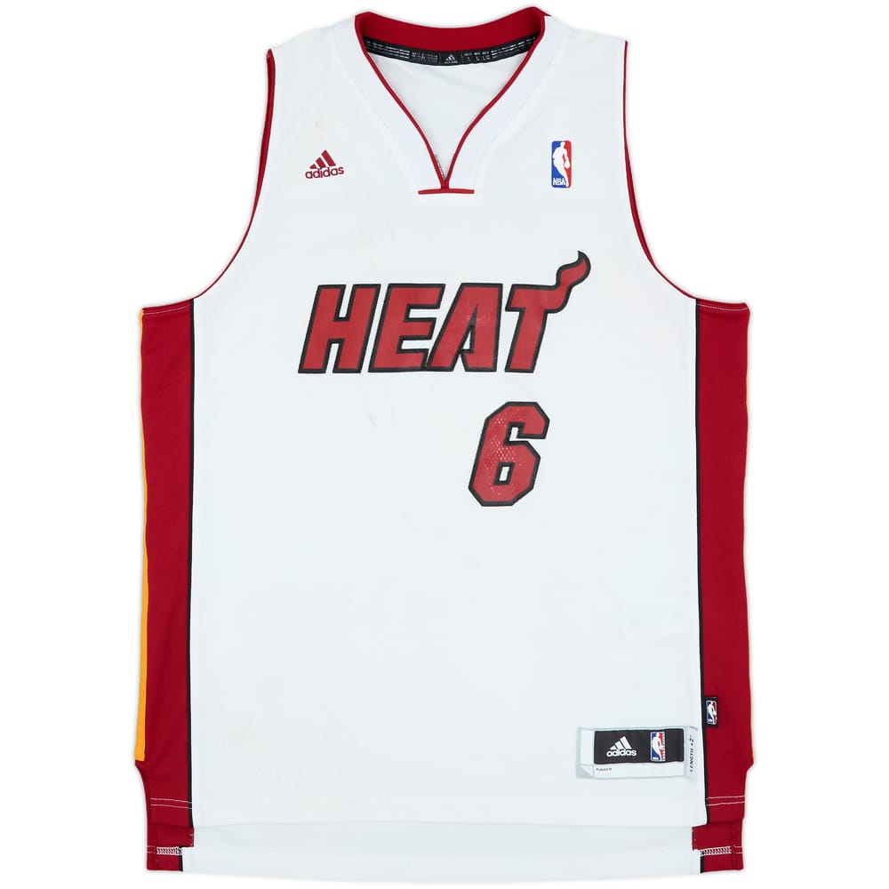 2010-14 Miami Heat James #6 adidas Swingman Home Jersey - 5/10 - (L)