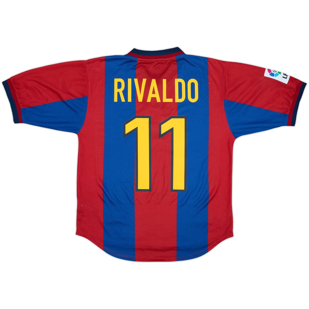 1998-00 Barcelona Home Shirt Rivaldo #11 - 8/10 - (S)