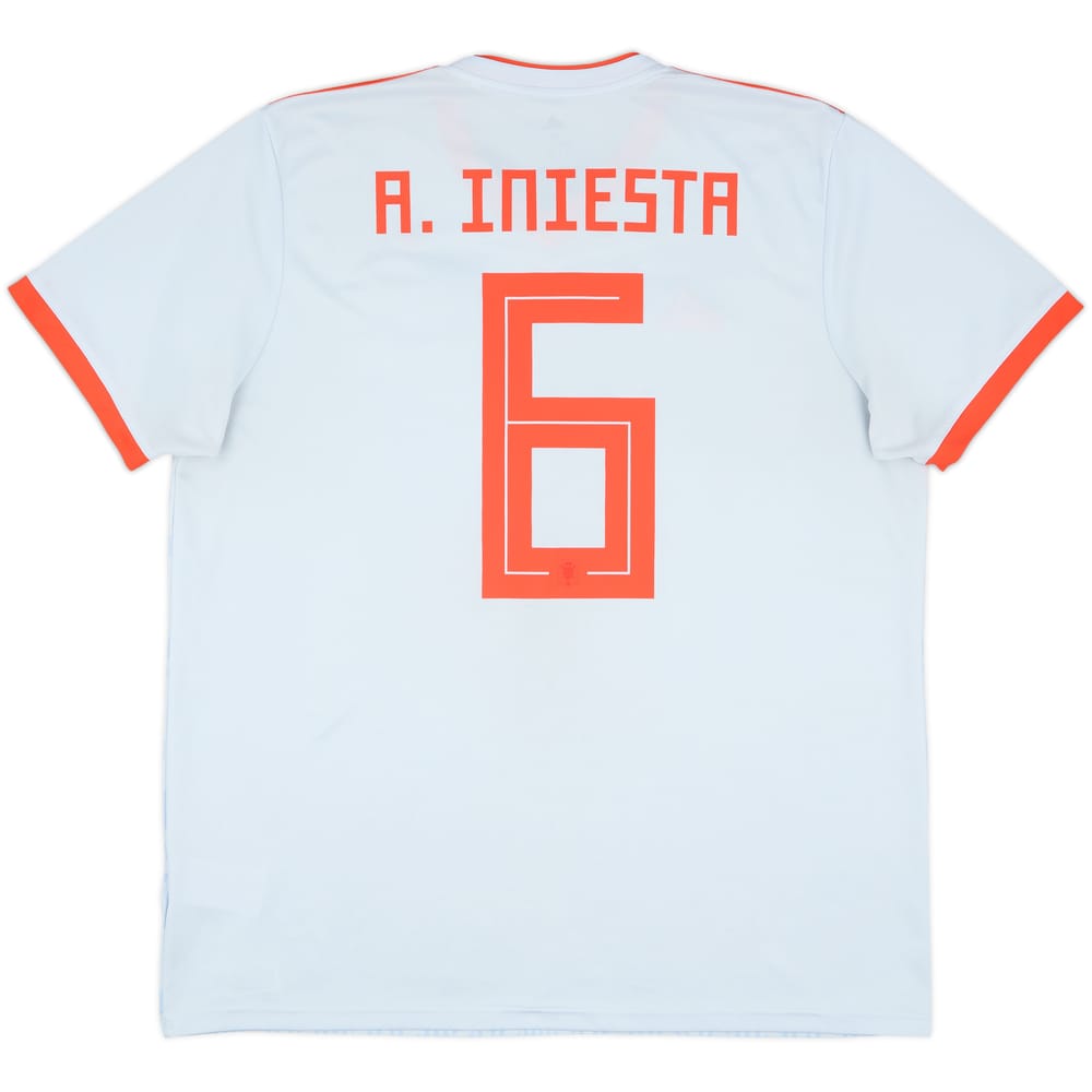 2018-19 Spain Away Shirt A.Iniesta #6 - 9/10 - (XL)