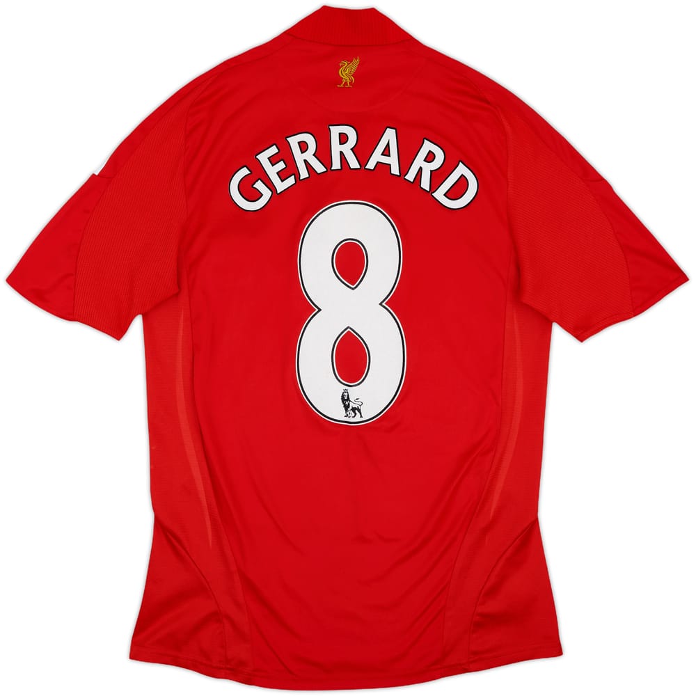 2008-10 Liverpool Home Shirt Gerrard #8 - 8/10 - (S)