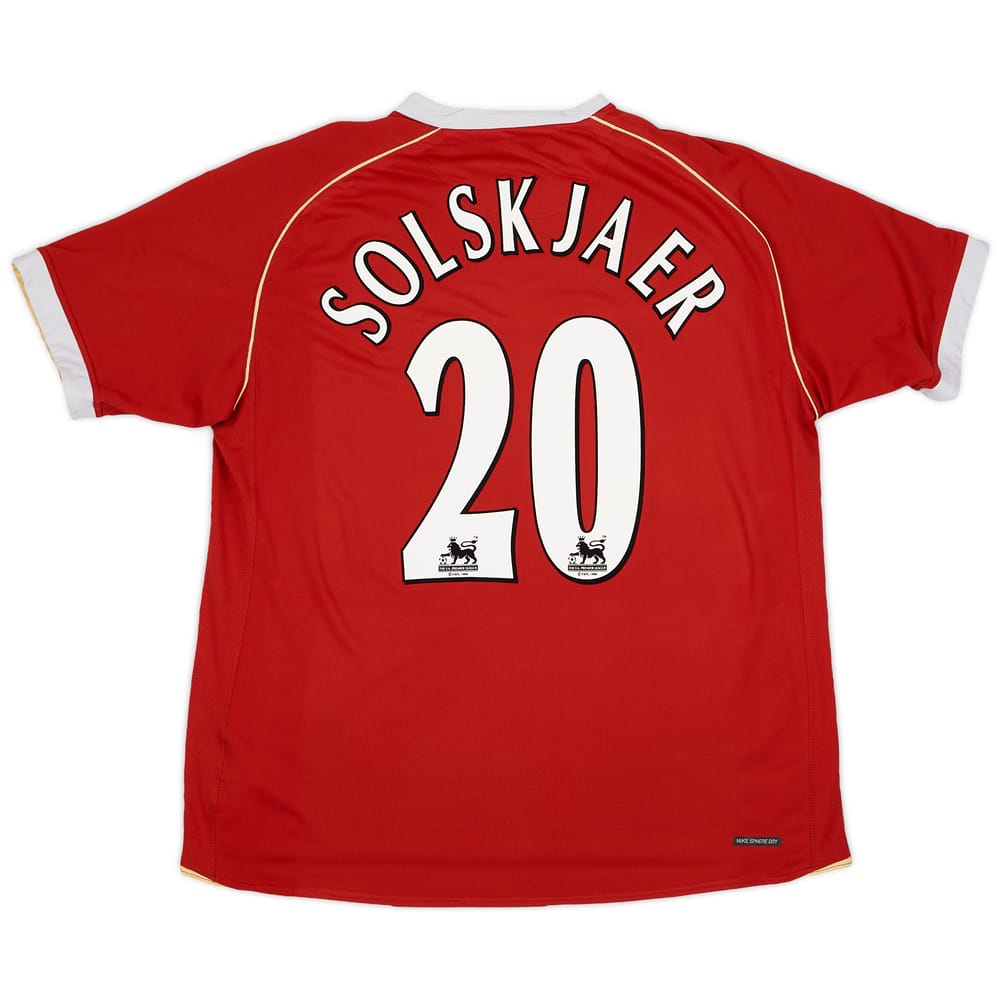 2006-07 Manchester United Home Shirt Solskjaer #20 - 7/10 - (XL)