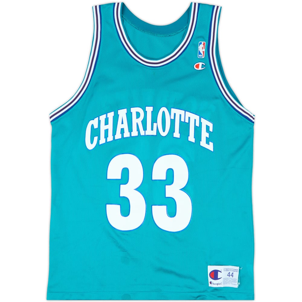 1992-95 Charlotte Hornets Mourning #33 Champion Away Jersey - 7/10 - (L)