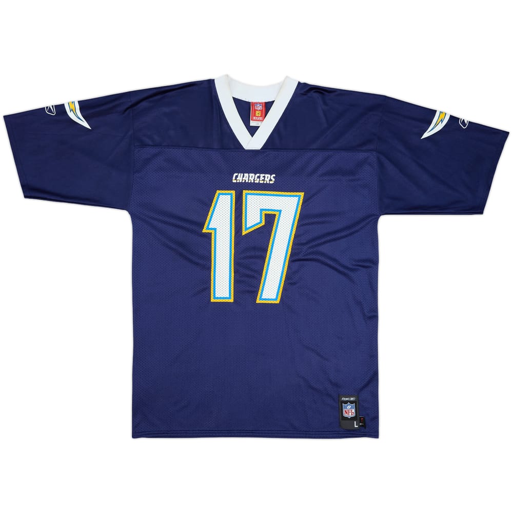 2007 San Diego Chargers Rivers #17 Reebok Replica Home Jersey - 7/10 - (L)