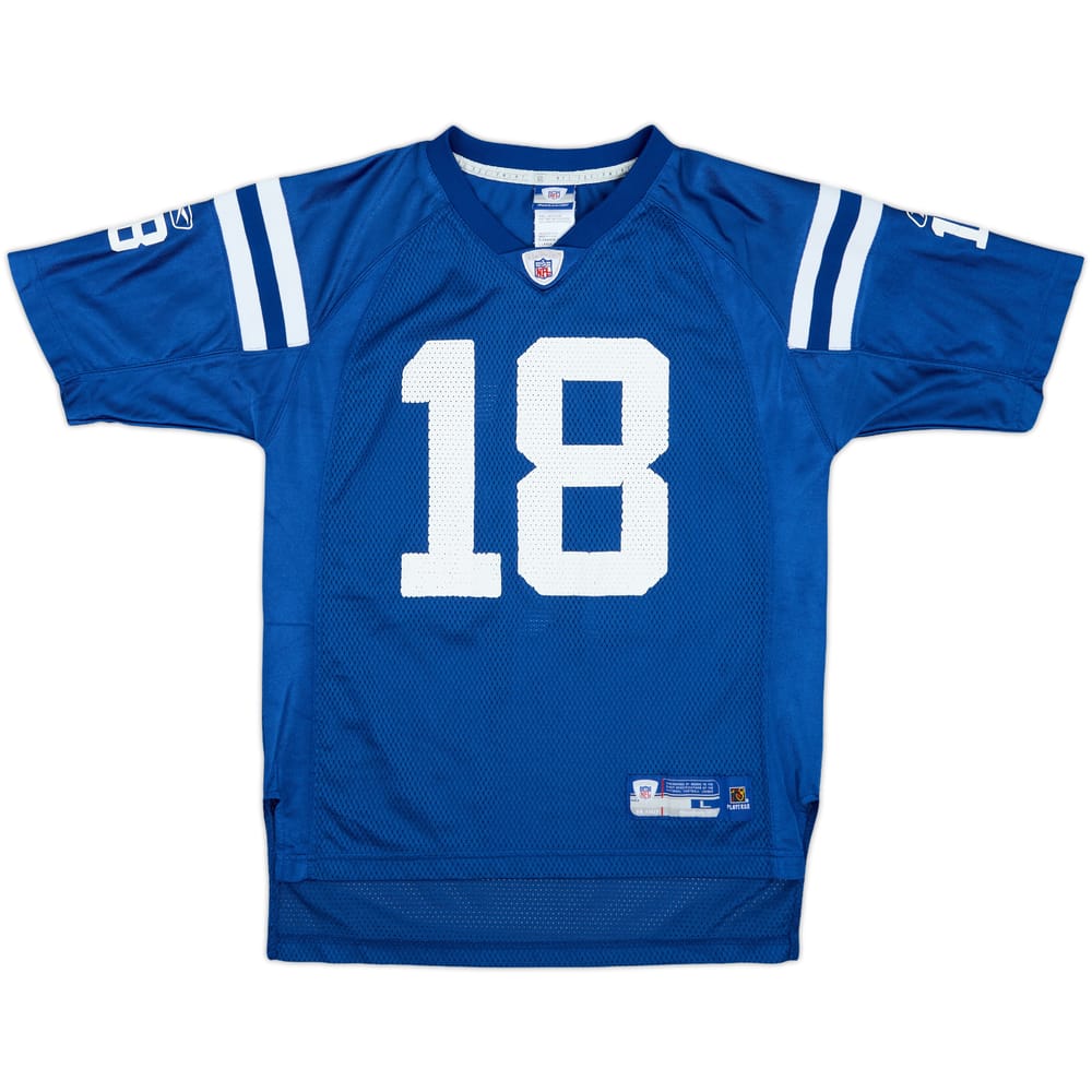 2005-06 Indianapolis Colts Manning #18 Reebok On Field Home Jersey - 7/10 - (L.Boys)