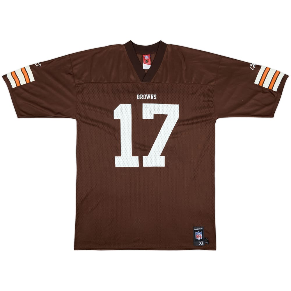 2005-06 Cleveland Browns Edwards #17 Reebok Replica Home Jersey - 7/10 - (XL)