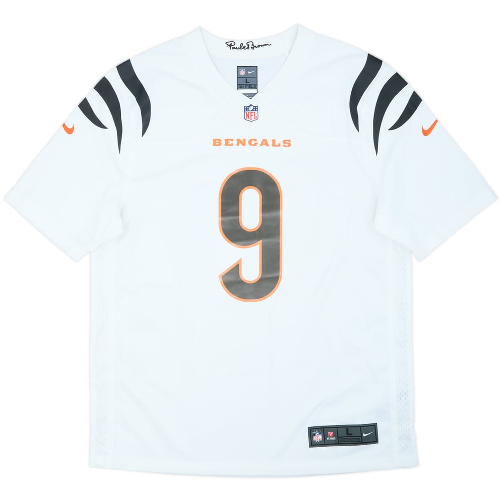 2021-25 Cincinnati Bengals Burrow #9 Nike Game Away Jersey - 8/10 - (L)