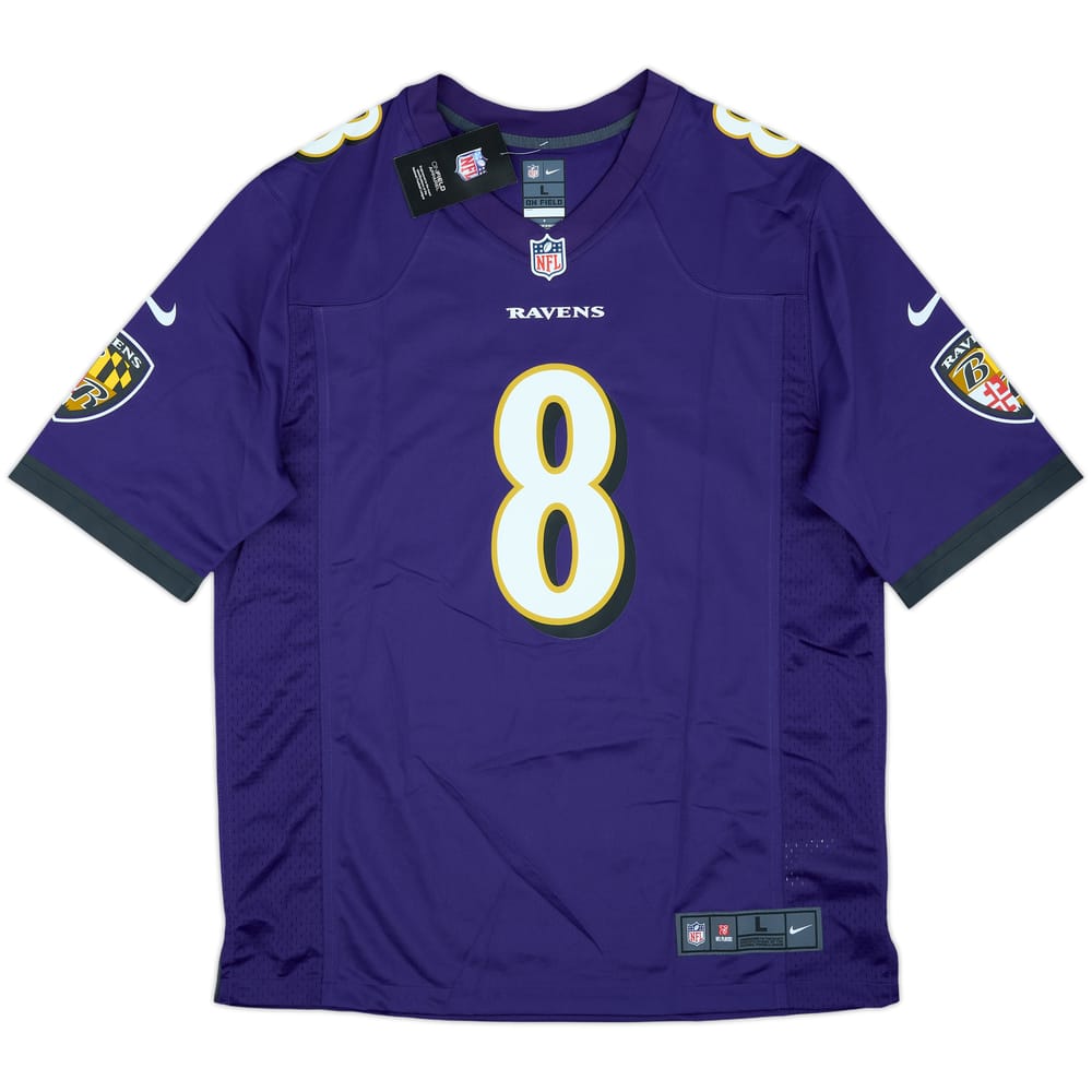 2018-25 Baltimore Ravens Jackson #8 Nike Game Home Jersey (L)