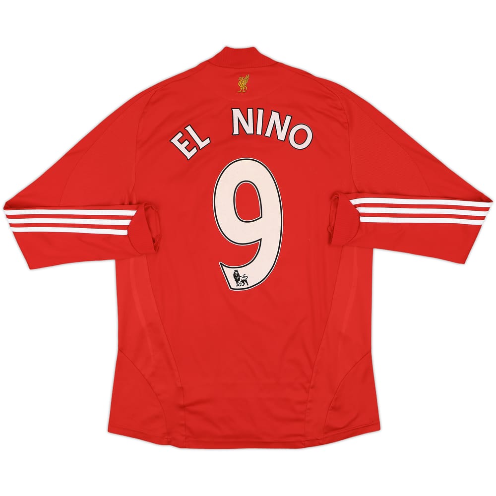 2008-10 Liverpool Home L/S Shirt El Nino #9 - 6/10 - (M)