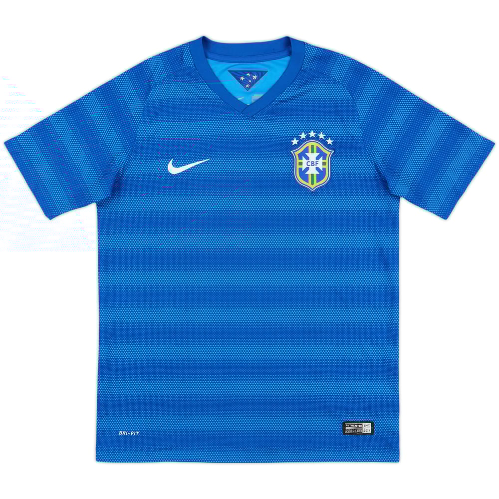 2014-15 Brazil Away Shirt - 10/10 - (L.Boys)