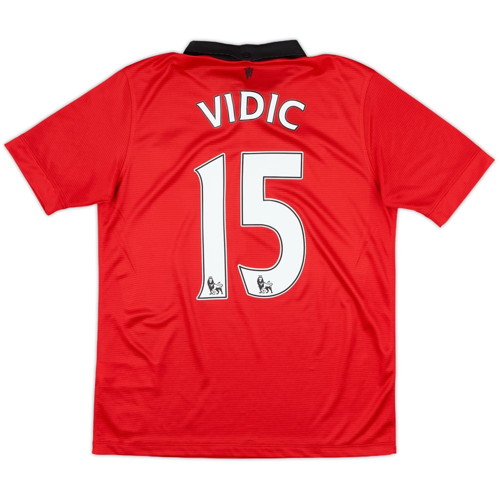 2013-14 Manchester United Home Shirt Vidic #15 - 8/10 - (XL.Boys)
