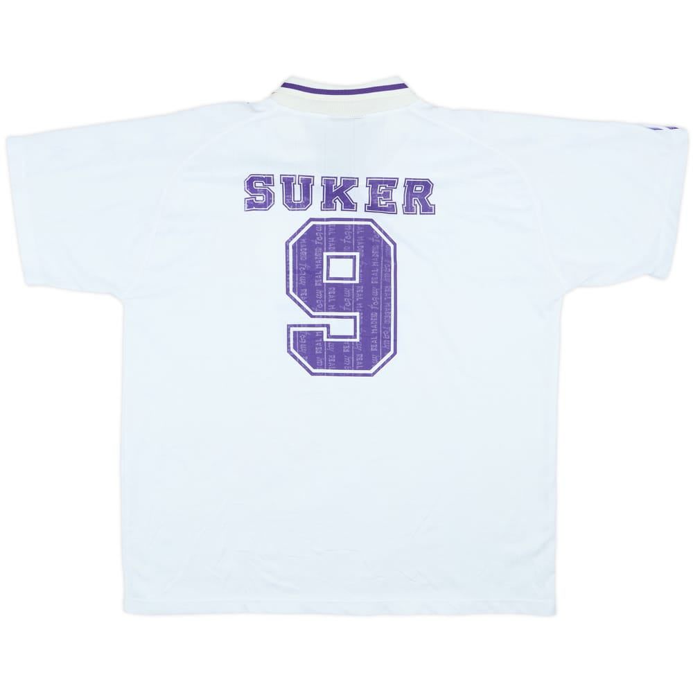 1996-97 Real Madrid Taquy Home Shirt Suker #9 - 8/10 - (XL)