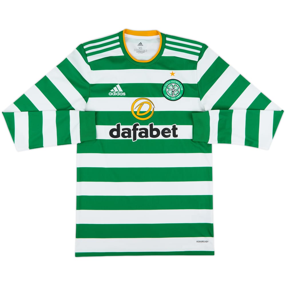 2020-21 Celtic Home L/S Shirt - 7/10 - (XS)