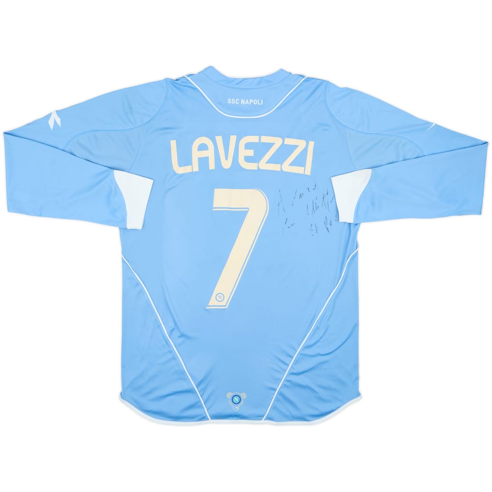2007-08 Napoli Signed Home Shirt Lavezzi #7 - 6/10 - (L)