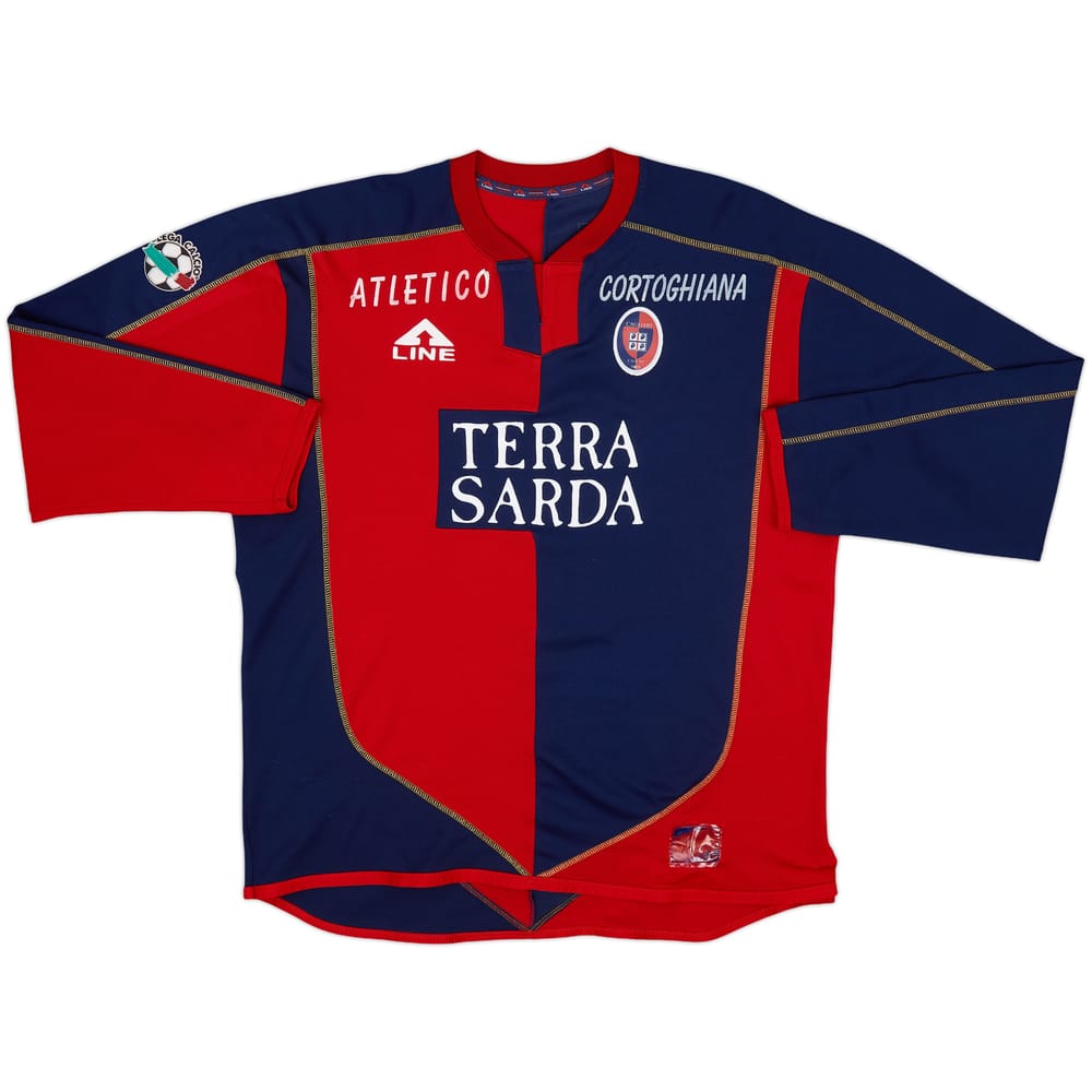 2003-04 Cagliari Youth Match Issue Home L/S Shirt #8