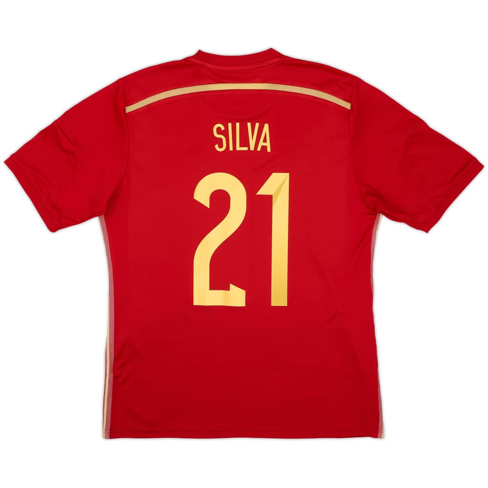 2013-15 Spain Home Shirt Silva #21 - 8/10 - (S)