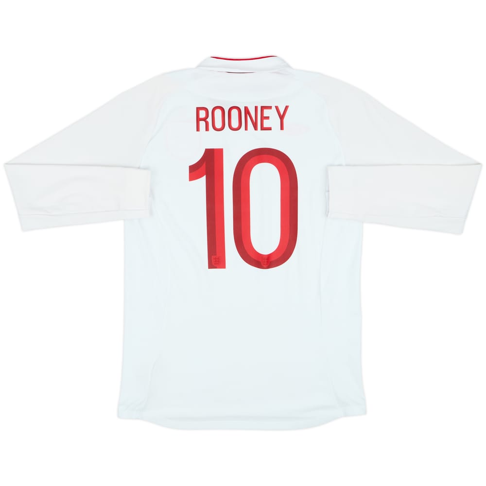 2012-13 England Home L/S Shirt Rooney #10 - 7/10 - (M)