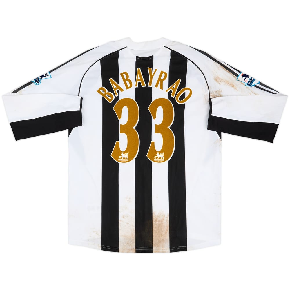 2005-06 Newcastle Match Worn Signed Home L/S Shirt Babayrao #33