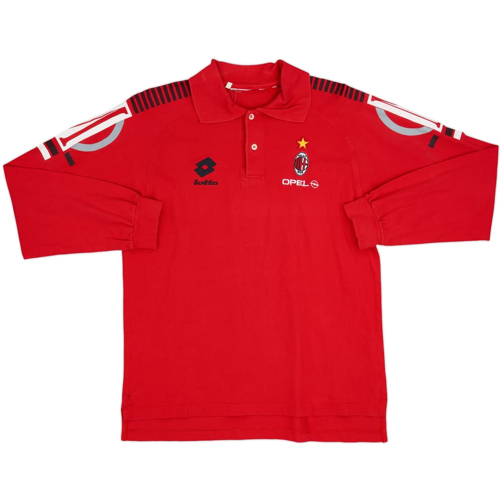 1995-96 AC Milan Lotto Polo L/S Shirt - 8/10 - (L)
