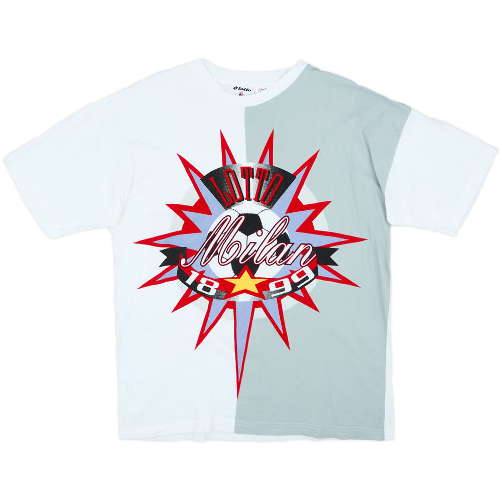 1995-96 AC Milan Lotto Graphic Tee - 10/10 - (L)