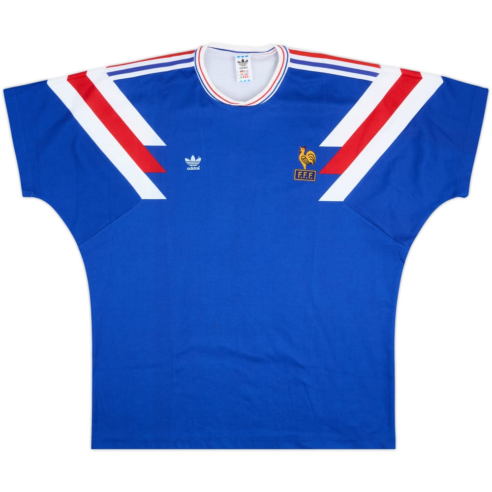 1990-91 France U-21 Match Issue Home Shirt #4
