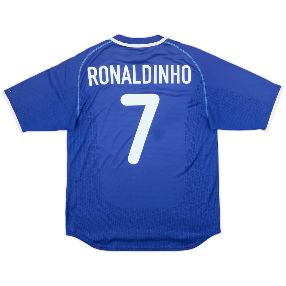 2000-02 Brazil Away Shirt Ronaldinho #7 - 8/10 - (L)
