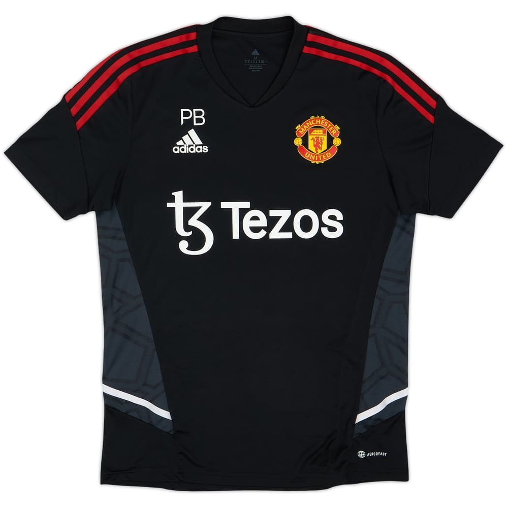 2022-23 Manchester United Staff Issue adidas Training Shirt 'PB' - 10/10 - (M)