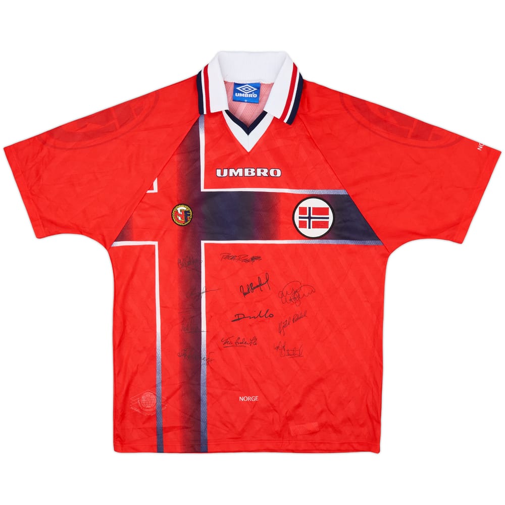 1997-98 Norway 'Signed' Home Shirt - 8/10 - (M)