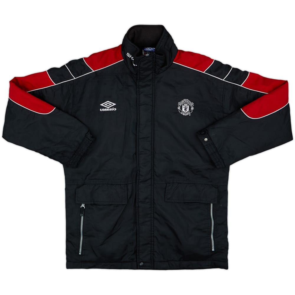1999-00 Manchester United Umbro Padded Bench Coat - 8/10 - (XL.Boys)