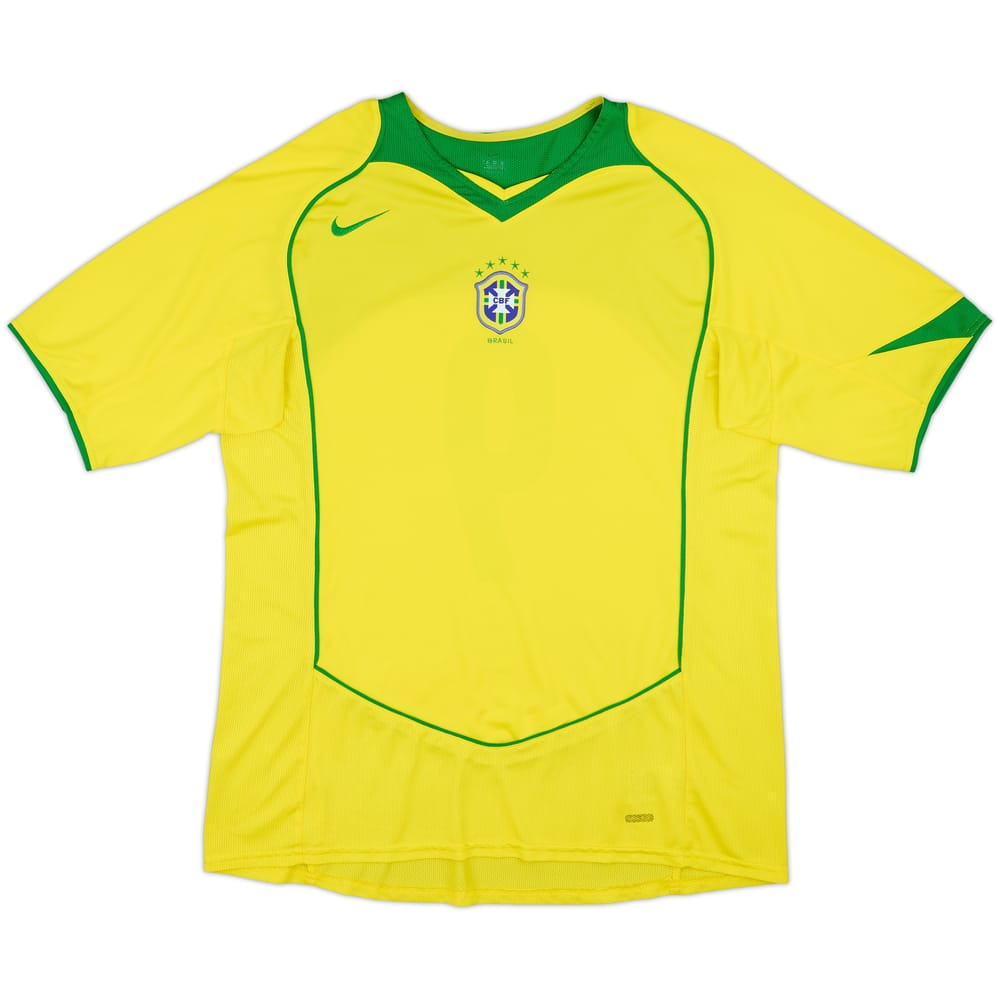 2004-06 Brazil Home Shirt #9 - 8/10 - (XL)
