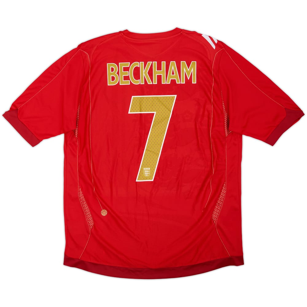 2006-08 England Away Shirt Beckham #7 - 5/10 - (L)