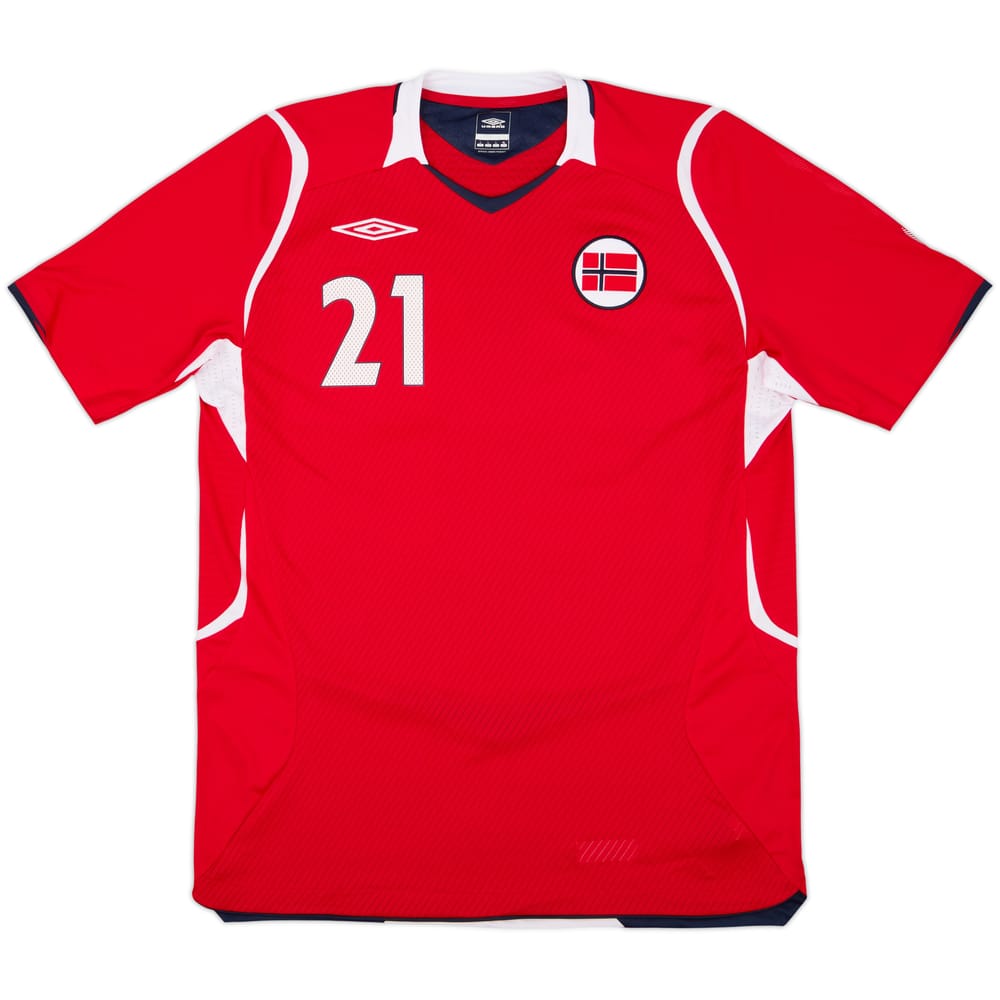 2008-10 Norway Match Issue Home Shirt #21