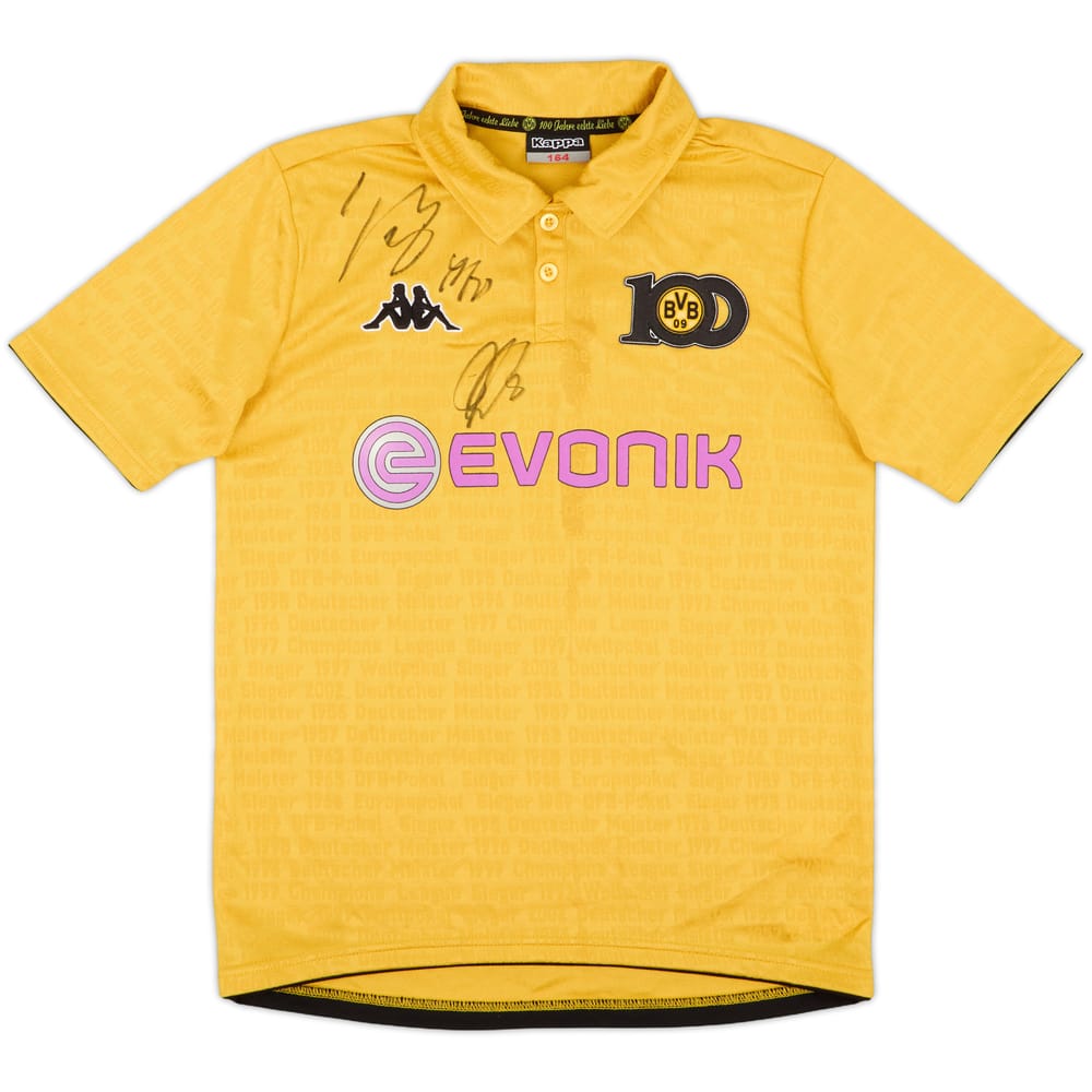 2009-10 Borussia Dortmund Signed Centenary Home Shirt - 8/10 - (13-14 Years)