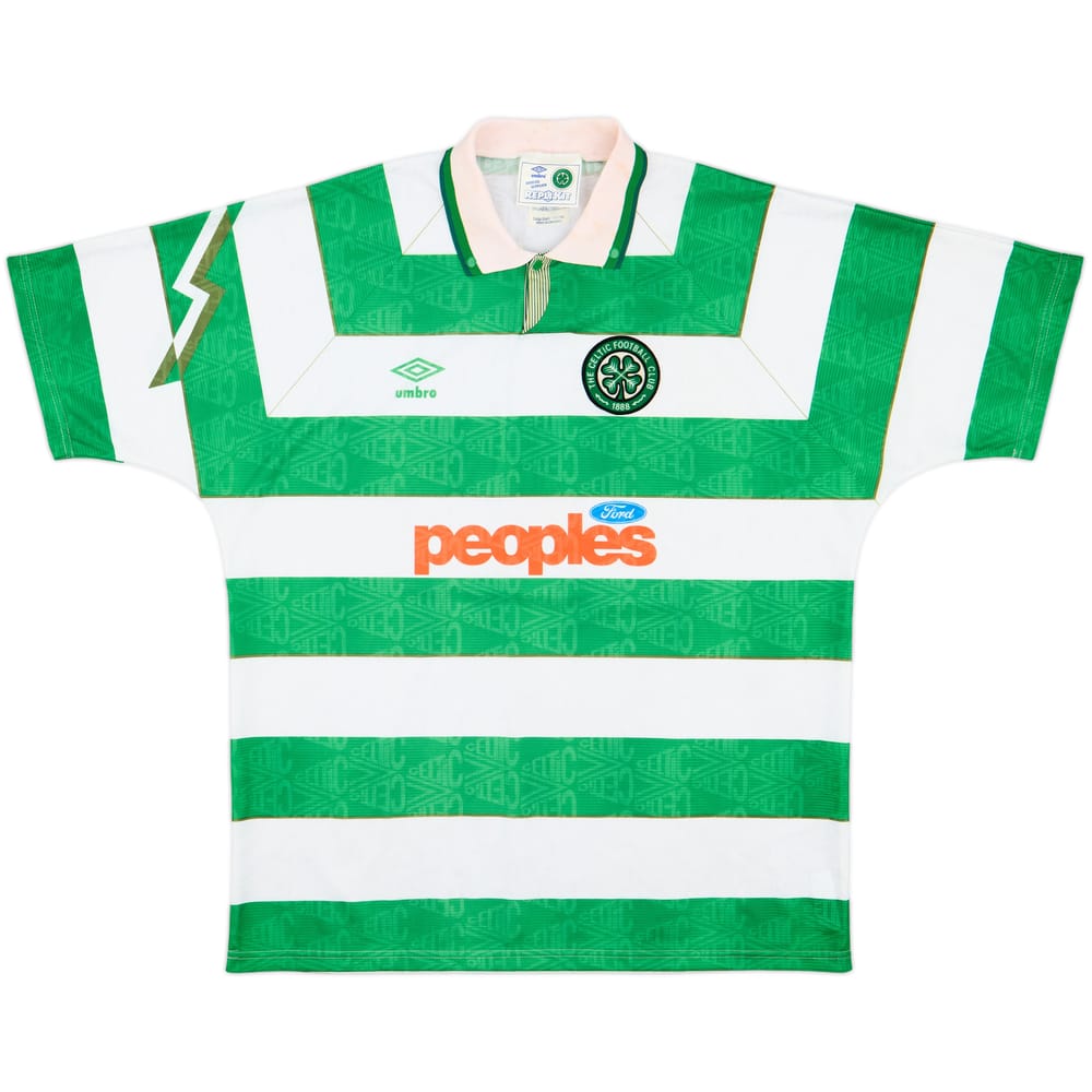 1991-92 Celtic Home Shirt - 8/10 - (L)