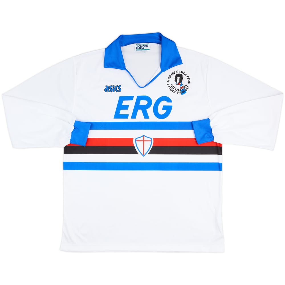 1991-92 Sampdoria Away L/S Shirt - 8/10 - (XL)